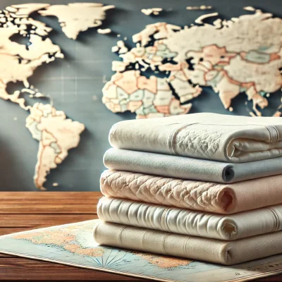 DALL·E 2025-03-05 14.33.19 - A professional and elegant scene representing international wholesale and B2B cooperation. A stack of neatly folded high-quality baby textiles, such a